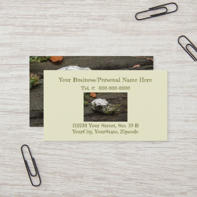 Whitetail Deer Skull Business Card (Front/Back In Situ)