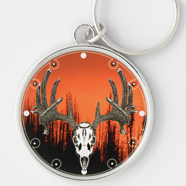 Whitetail deer skull keychain (Front)