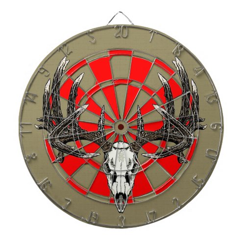 Whitetail deer skull vintage dartboard