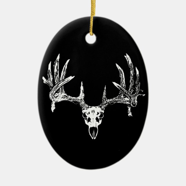 Whitetail deer skull w ceramic ornament (Front)