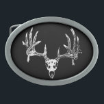 Whitetail deer skull w oval belt buckle<br><div class="desc">Whitetail deer skull</div>