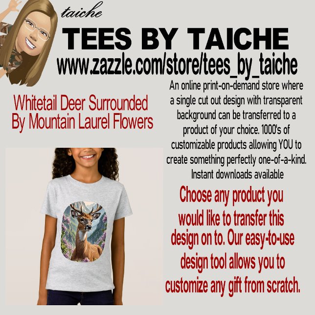 Whitetail Deer Surrounded By Mountain Laurel Flora T-Shirt (Creator Uploaded)