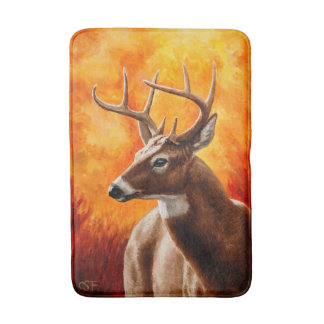 Whitetail Deer Trophy Buck Head Bathroom Mat