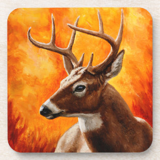 Whitetail Deer Trophy Buck Head Coaster