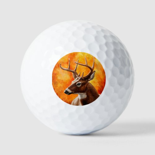 Whitetail Deer Trophy Buck Head Golf Balls