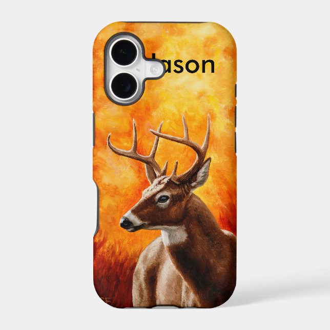 Whitetail Deer Trophy Buck Head Iphone Case (Back)