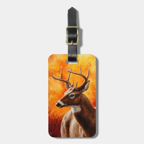 Whitetail Deer Trophy Buck Head Luggage Tag