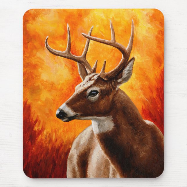 Whitetail Deer Trophy Buck Head Mouse Pad (Front)