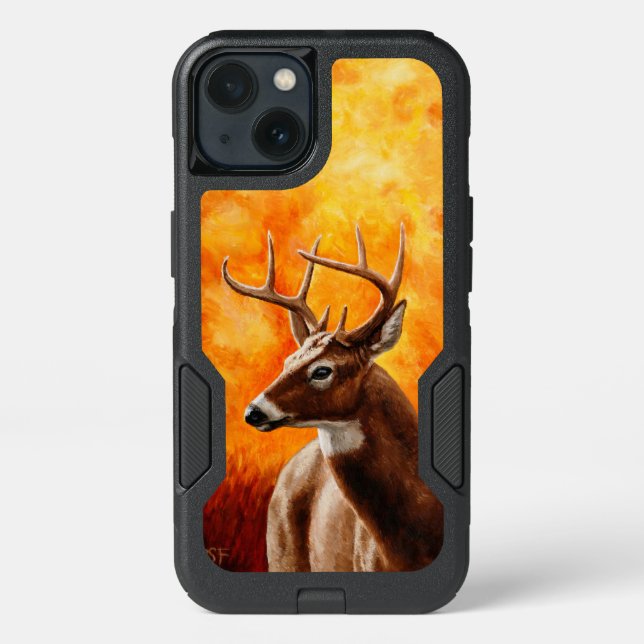 Whitetail Deer Trophy Buck Head Otterbox iPhone Case (Back)
