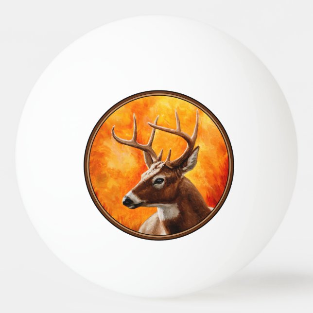 Whitetail Deer Trophy Buck Head Ping-Pong Ball (Front)