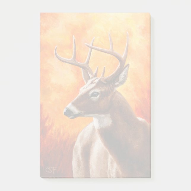 Whitetail Deer Trophy Buck Head Post-it Notes (Front)