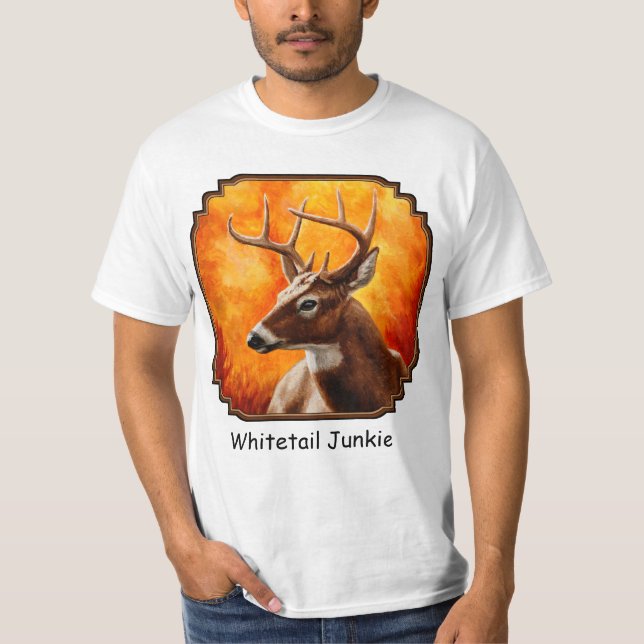 Whitetail Deer Trophy Buck Head T-Shirt (Front)