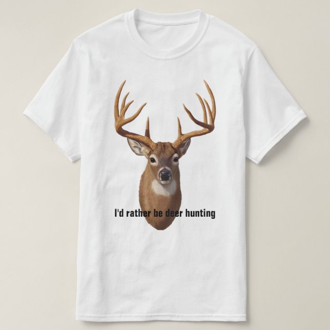 Whitetail Deer Trophy Buck Head T-Shirt (Design Front)