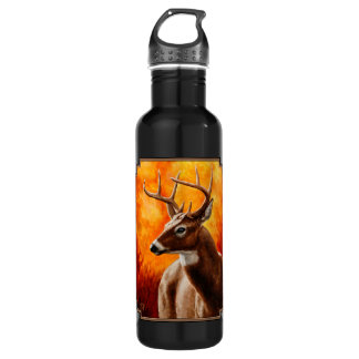 Whitetail Deer Trophy Buck Head Water Bottle