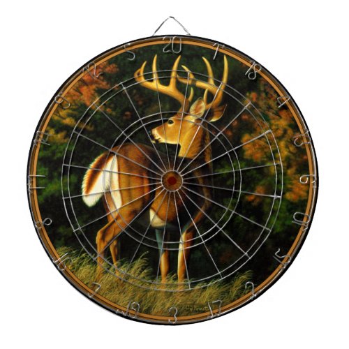 Whitetail Deer Trophy Buck Hunting Dartboard With Darts