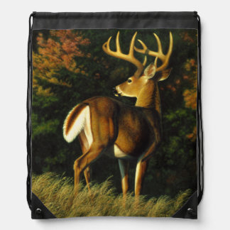 Whitetail Deer Trophy Buck Hunting Drawstring Bag