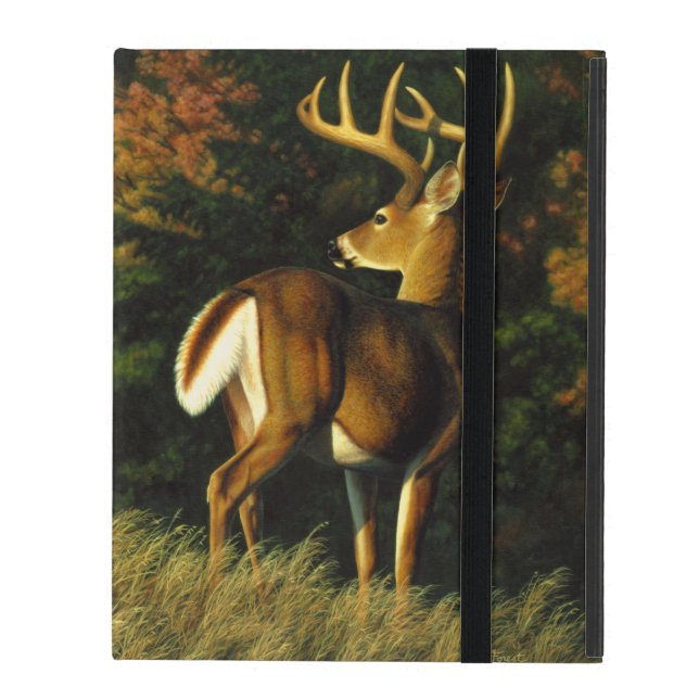 Whitetail Deer Trophy Buck Hunting iPad Folio Case (Front Closed)