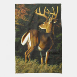 Whitetail Deer Trophy Buck Hunting Kitchen Towel