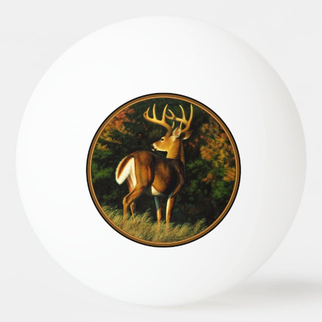 Whitetail Deer Trophy Buck Hunting Ping Pong Ball (Front)