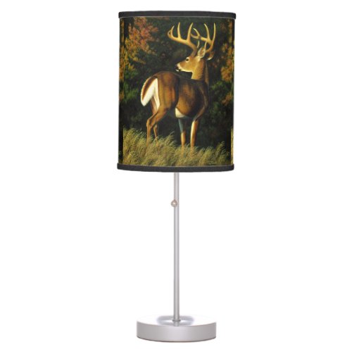 Whitetail Deer Trophy Buck Hunting Table Lamp