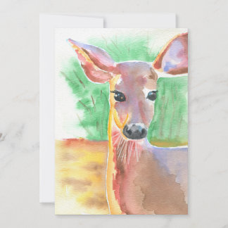 Whitetail deer watercolor invitation