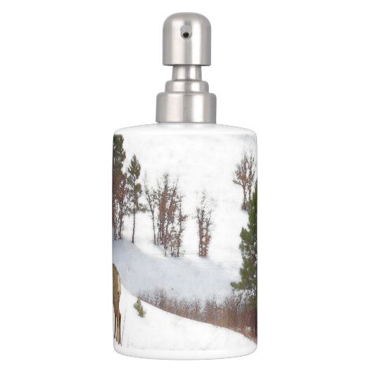 Whitetail Deer Wildlife Animals Fawns Soap Dispenser & Toothbrush Holder (Front)