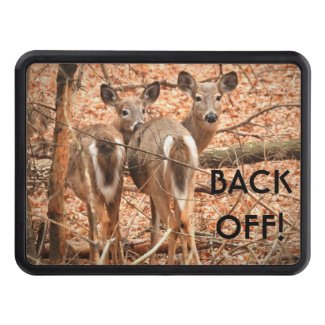 Whitetail Doe & Fawn in Autumn Wood/BACK OFF