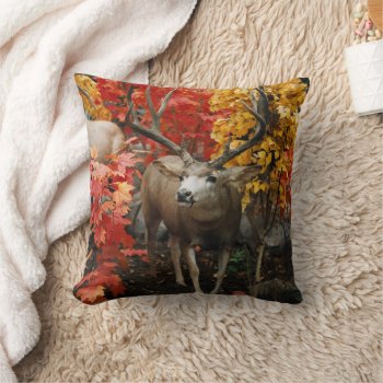 Whitetail In Autumn Throw Pillow by JTHoward at Zazzle