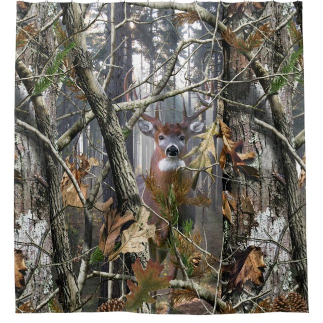 Whitetail in the Woods Shower Curtain (Front)