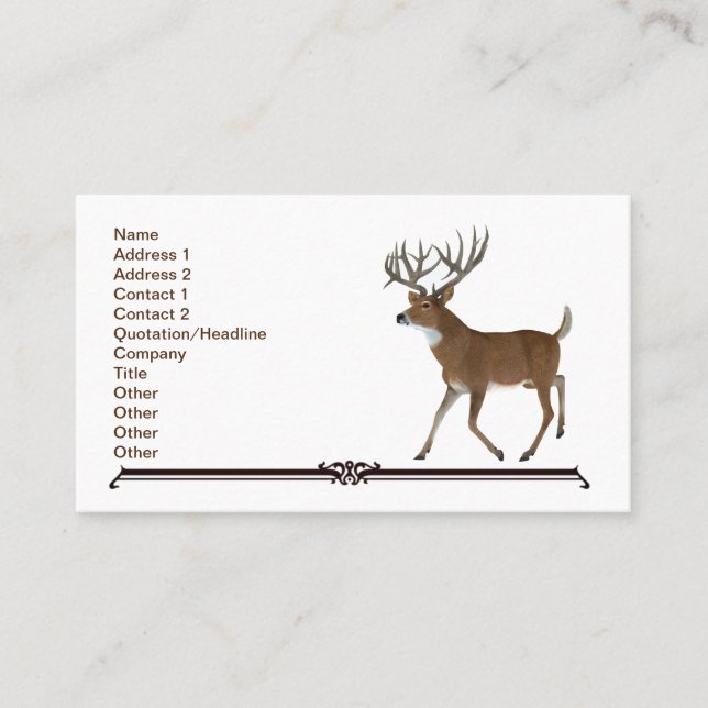 Whitetail Trophy Deer Business Card (Front)