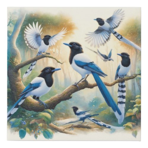 Whitethroated MagpieJays in Harmony 050624AREF105  Faux Canvas Print