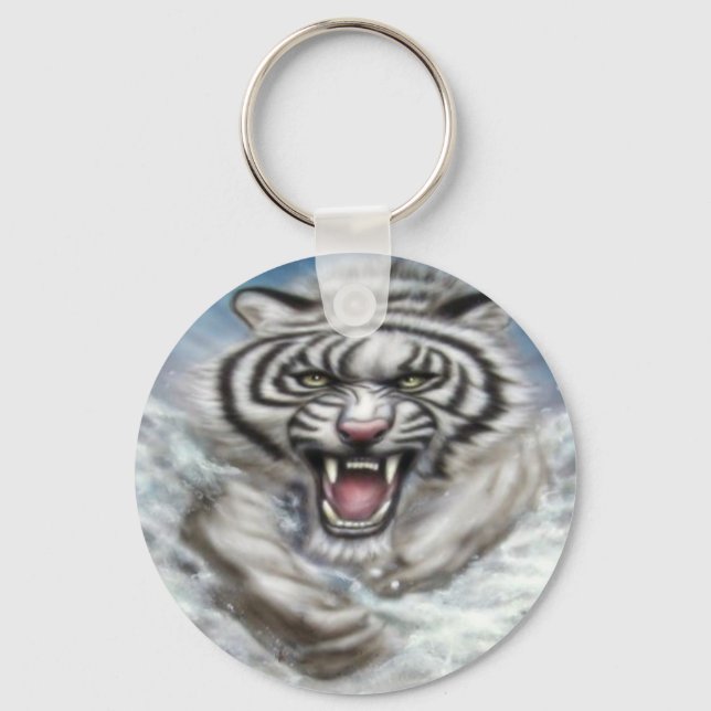 WhiteTiger- Keychain/Schlüsselanhänger Keychain (Front)