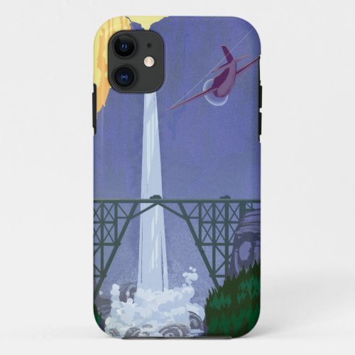 Whitewall Falls Illustration iPhone 11 Case