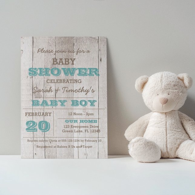 Whitewash Blue Baby Shower Invitation (Creator Uploaded)
