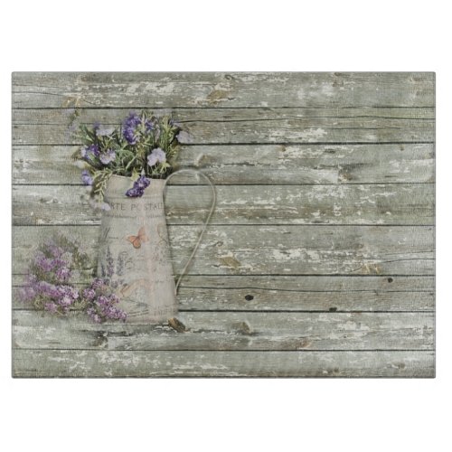 whitewashed barn wood farmhouse summer lavender cutting board