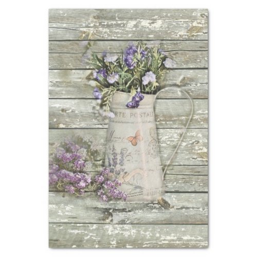 whitewashed barn wood farmhouse summer lavender tissue paper