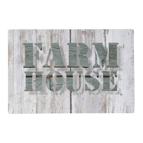 whitewashed  barn wood western country farmhouse placemat