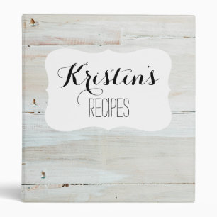 whitewashed Barn Wood White Woodgrain 3 Ring Binder