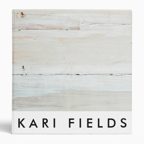 whitewashed Barn Wood White Woodgrain 3 Ring Binder