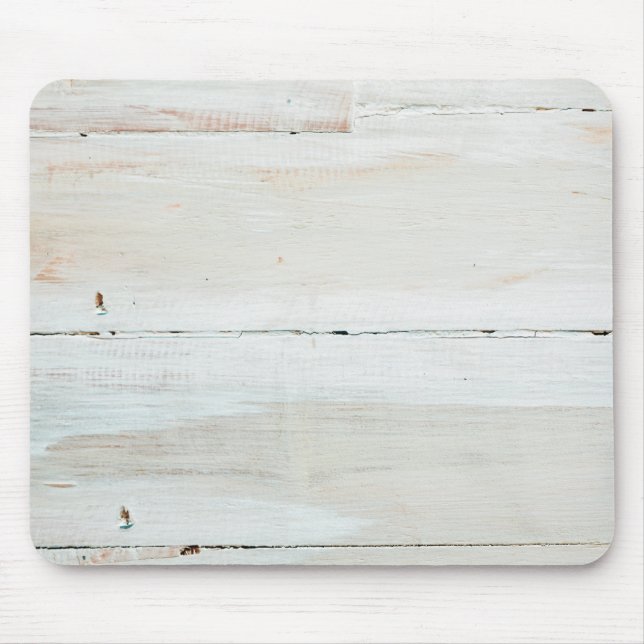 Whitewashed Barn Wood White Woodgrain Mouse Pad (Front)