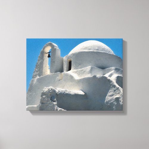 Whitewashed Church Mykonos Greece Canvas Print