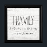 Whitewashed "Framily" Keepsake Gift Box<br><div class="desc">Small square gift box with friends who have become family saying on it. Hence FRAMILY. Box has a whitewashed wood background texture to add some dimension. You can purchase as is or you can further edit to change the wording to your own unique saying should you choose. Use this special...</div>