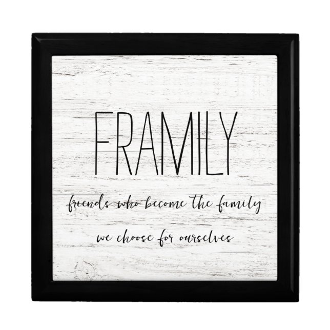 Whitewashed "Framily" Keepsake Gift Box (Front)