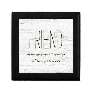 Whitewashed "Friend" Keepsake Gift Box