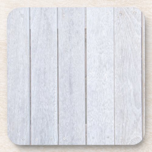 Whitewashed Old Weathered Wood Background Wooden Coaster