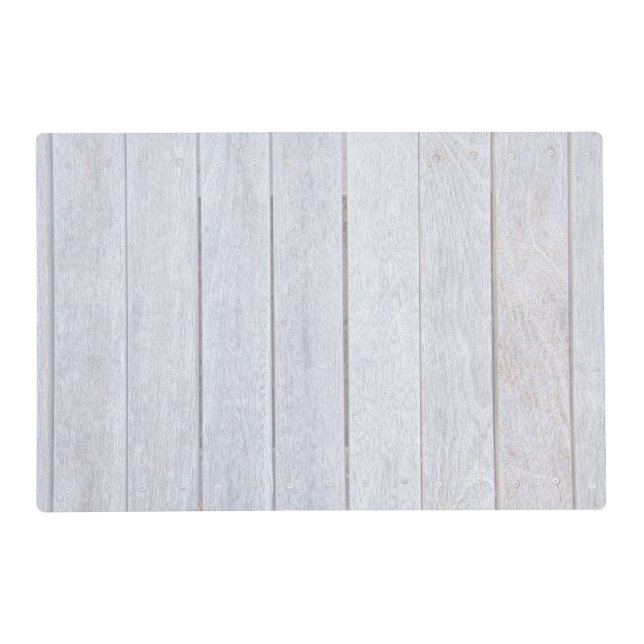 Whitewashed Old Weathered Wood Background Wooden Placemat (Front)
