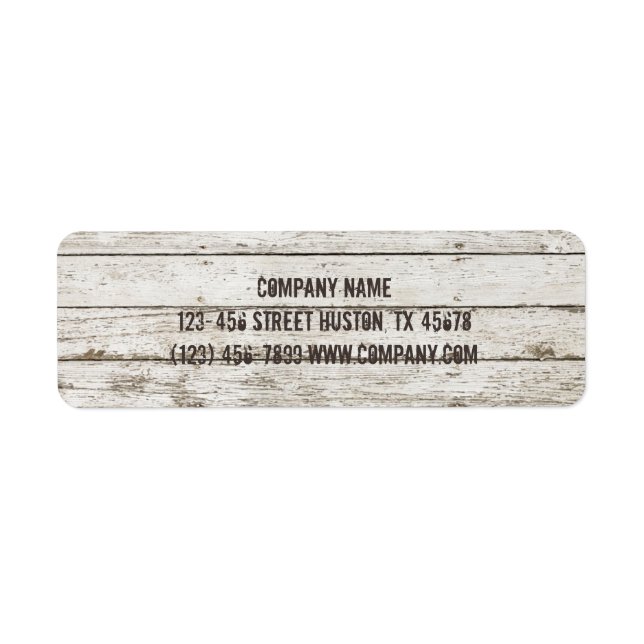 Whitewashed Wood Carpentry handyman construction Label (Front)