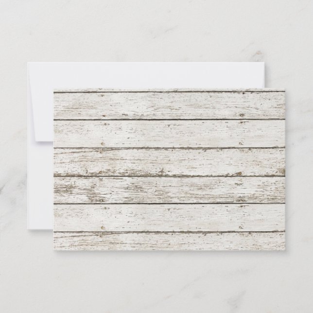 whitewashed wood pink rose french country wedding invitation (Front)