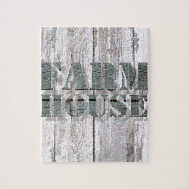 whitewashed wood western country farmhouse jigsaw puzzle (Vertical)