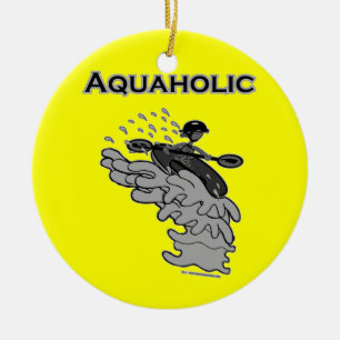 Whitewater Aquaholic Silhouette Shirts & Things Ceramic Ornament